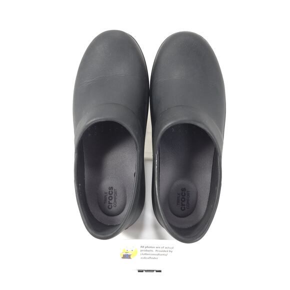 Crocs Dual Comfort Slip On Comfort Mule Clog Womens Size 9 Black Rubber - Picture 6 of 9